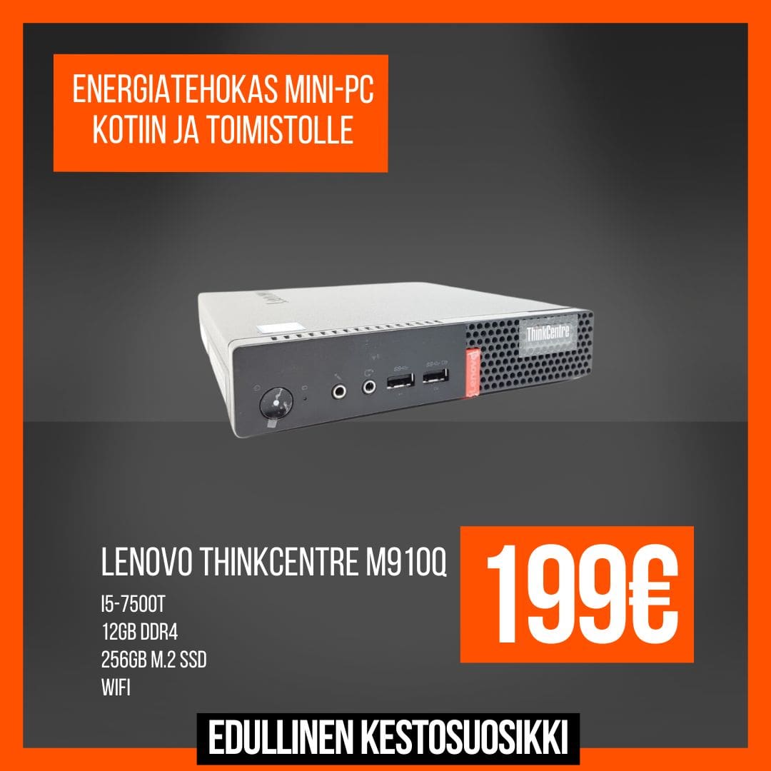 Lenovo ThinkCentre M910q - Kestosuosikki Mini-PC kotiin ja toimistolle vain 199€
