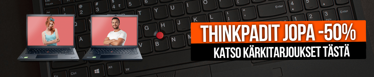 Thinkpadit jopa -50% - katso kärkitarjoukset tästä - kaikki lenovot -20% Nyt Kaikista MacBook Pro -malleista -20%