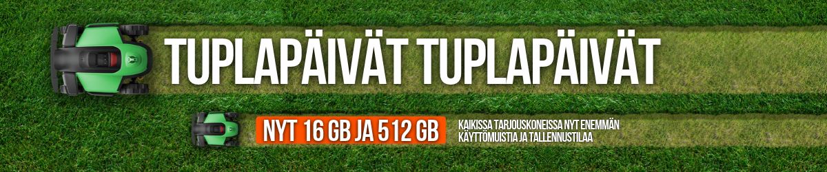 TUPLAPÄIVÄT - NYT 16 GB JA 512 GB -kampanja - UPDATED Nyt Kaikista MacBook Pro -malleista -20%